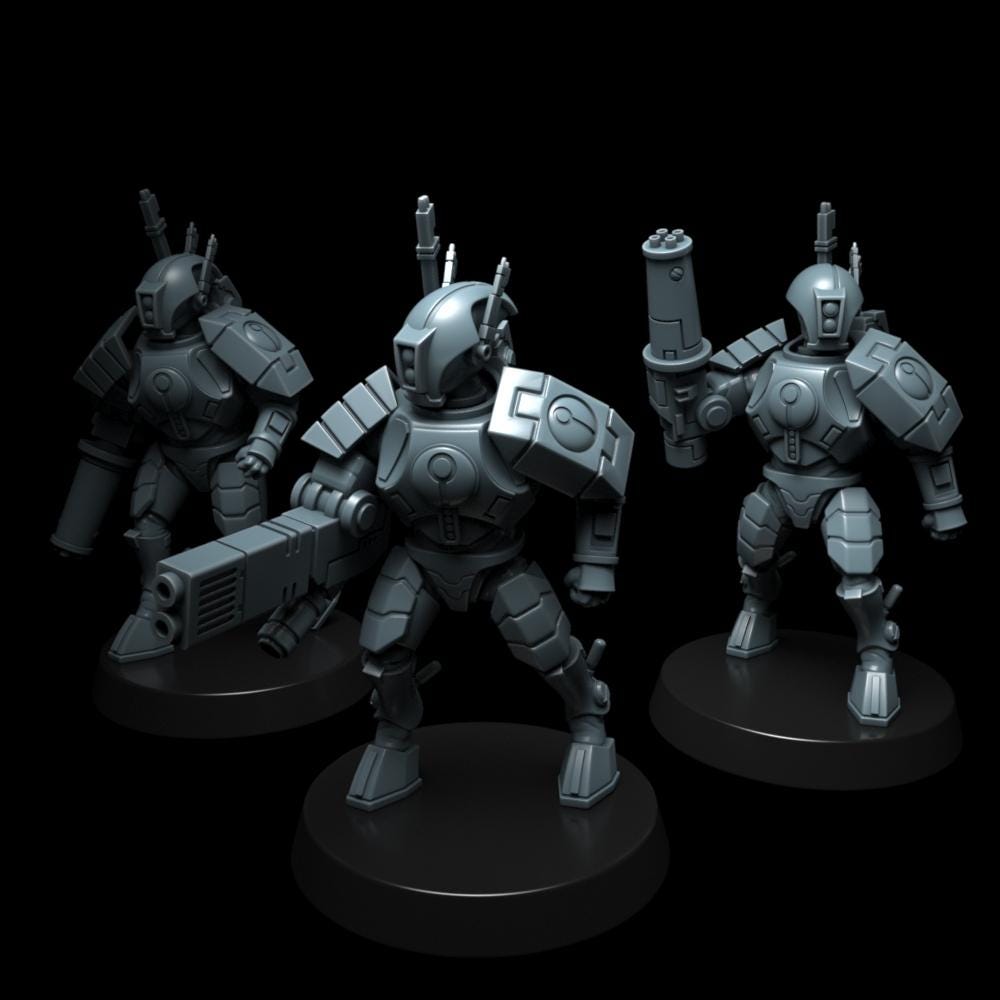 Greater Good EX15 Stealth Suits – T'au Empire Proxy, Wargame Exclusive – 3D printed 16K resin miniature – photo 2 of 6
