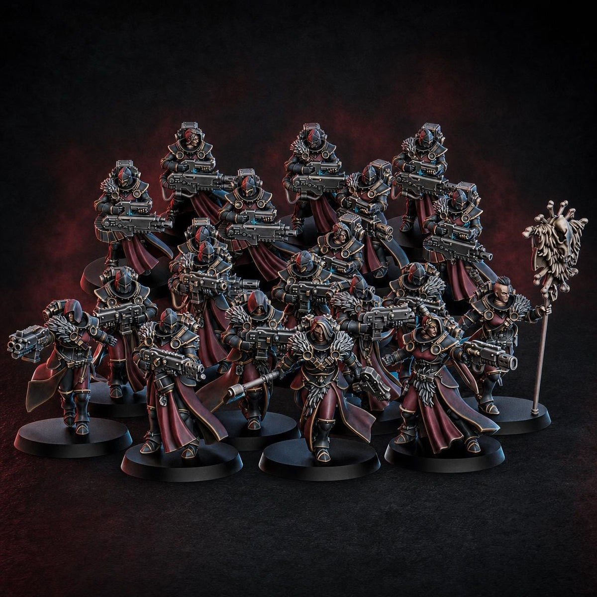 White Fangs Hunters Squad x20 – Warhammer 40k Compatible Miniature, DakkaDakka – 3D printed 16K resin miniature – main photo