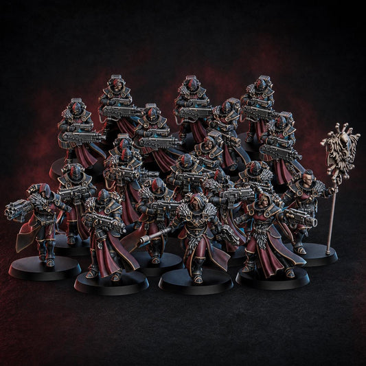 White Fangs Hunters Squad x20 – Warhammer 40k Compatible Miniature, DakkaDakka – 3D printed 16K resin miniature – main photo