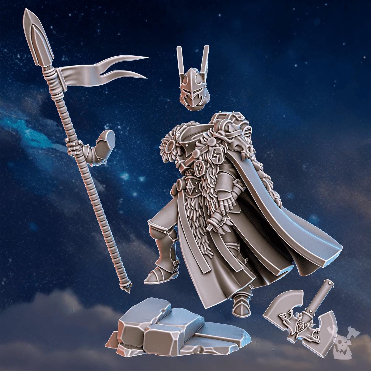 Tribe Warmaster Elza – Warhammer 40k Compatible Miniature, DakkaDakka – 3D printed 16K resin miniature – photo 10 of 10