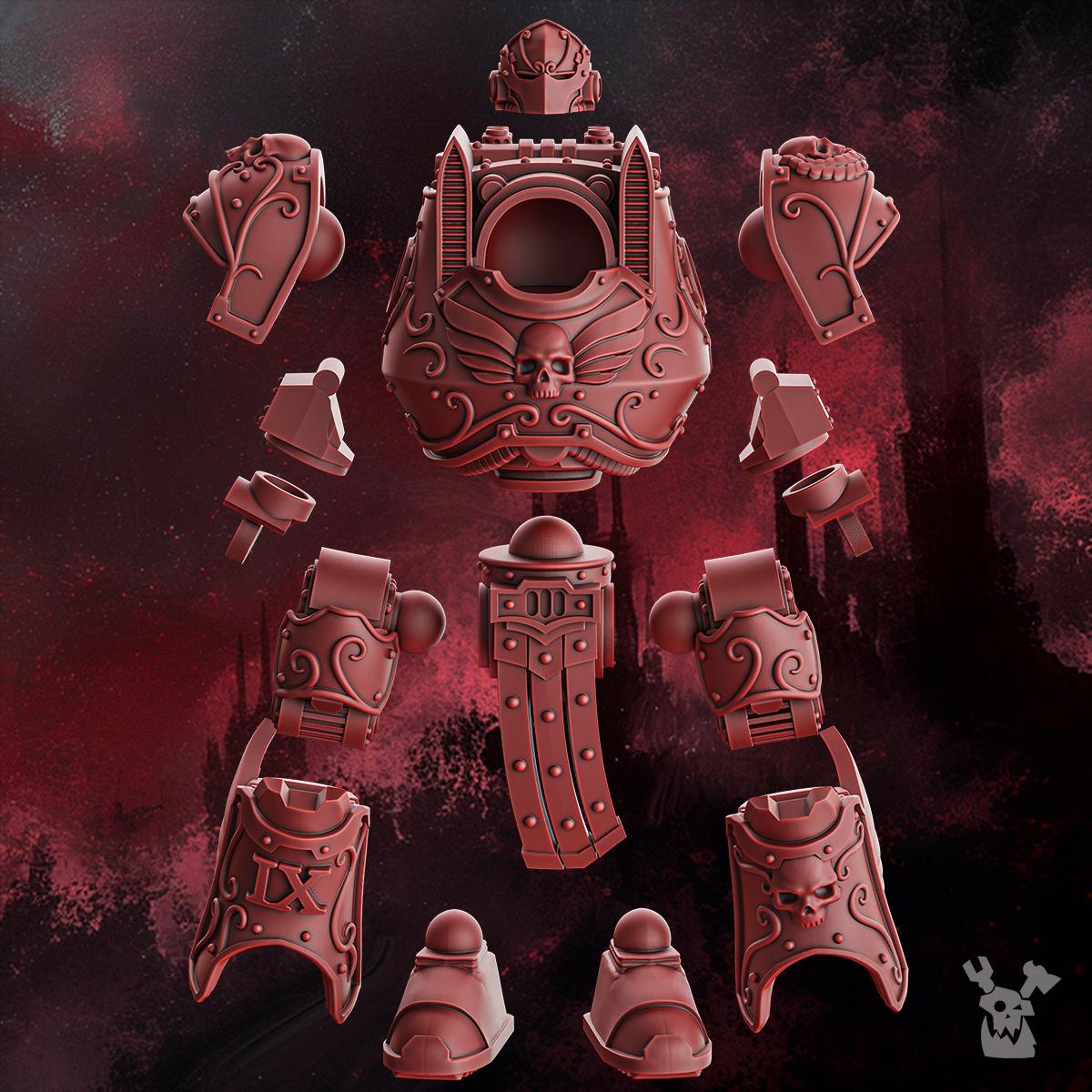 Crimson Wings Ancient Walker – Warhammer 40k Compatible Miniature, DakkaDakka – 3D printed 16K resin miniature – photo 2 of 5