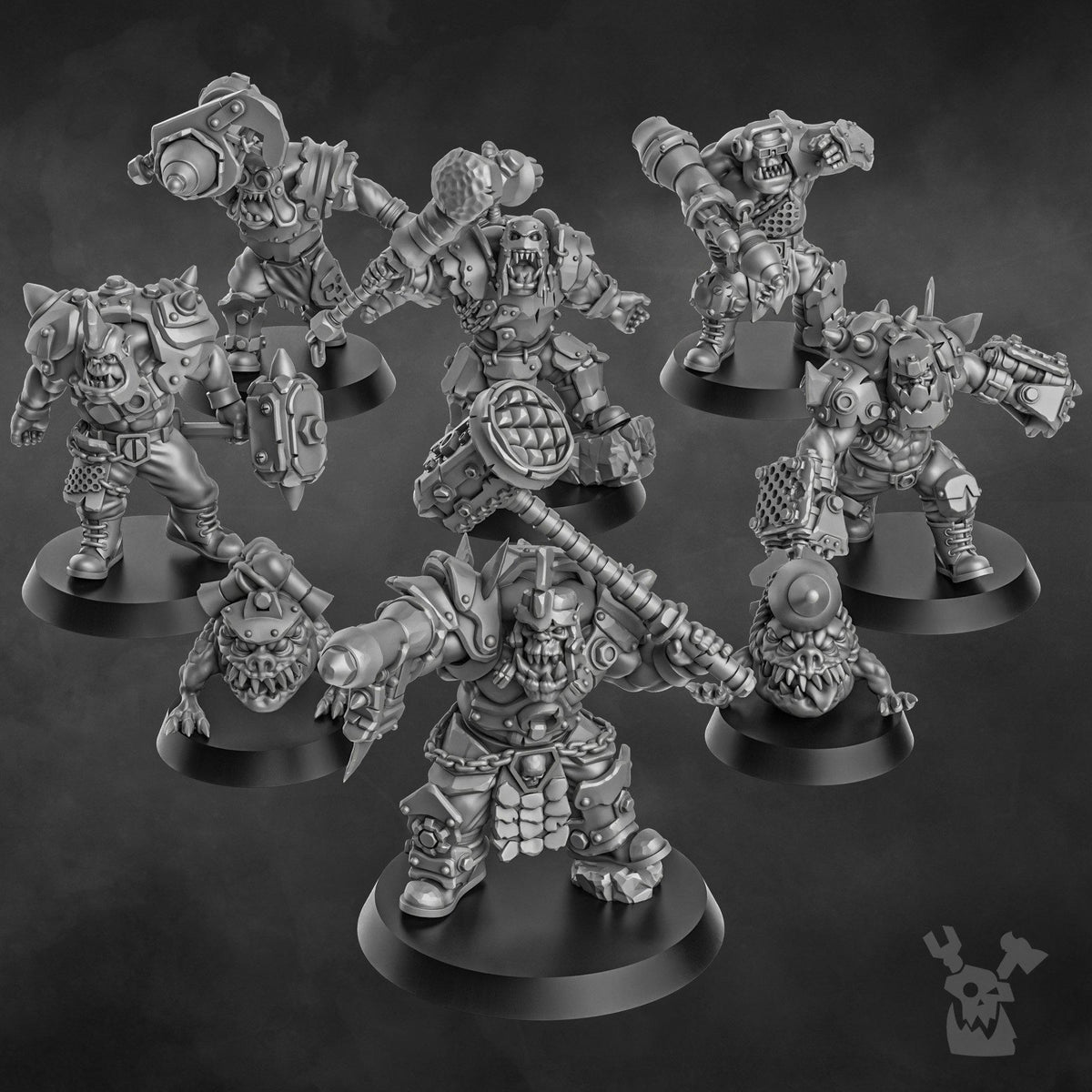 Orcs Head Crackaz Mob – Ork Proxy, DakkaDakka – 3D printed 16K resin miniature – photo 6 of 10