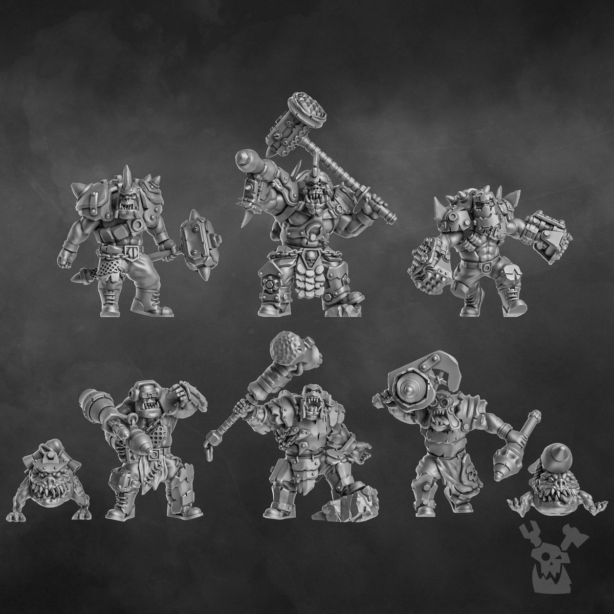 Orcs Head Crackaz Mob – Ork Proxy, DakkaDakka – 3D printed 16K resin miniature – photo 8 of 10