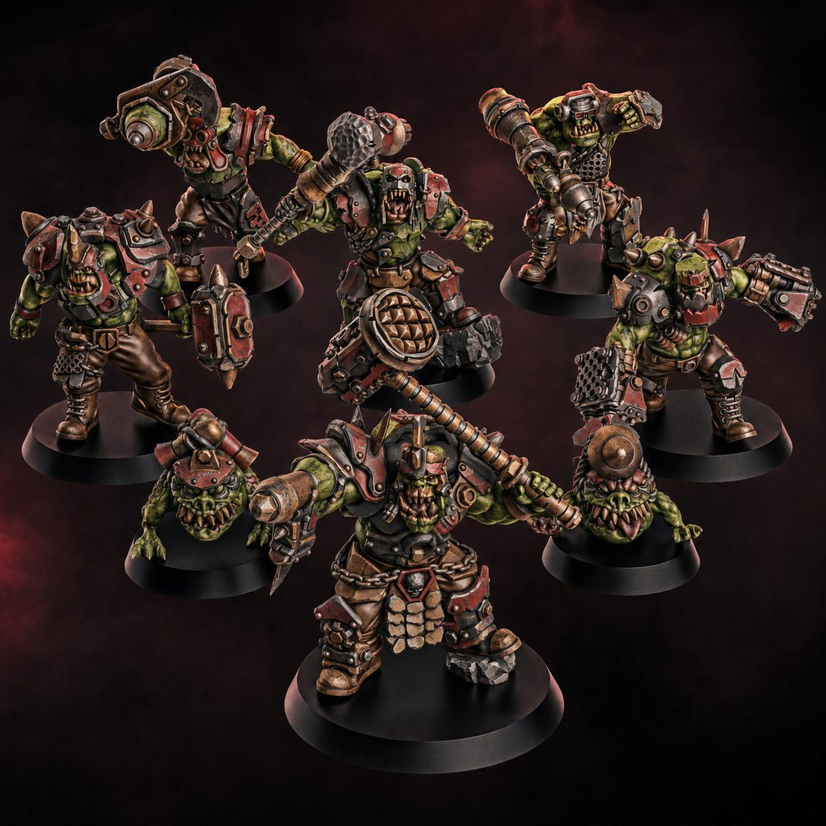 Orcs Head Crackaz Mob – Ork Proxy, DakkaDakka – 3D printed 16K resin miniature – main photo