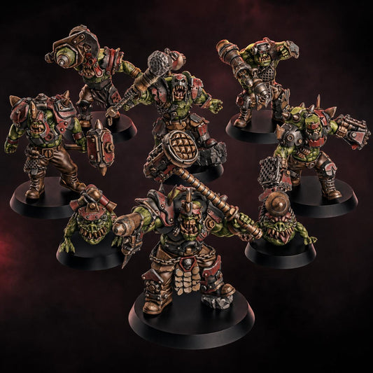 Orcs Head Crackaz Mob – Ork Proxy, DakkaDakka – 3D printed 16K resin miniature – main photo