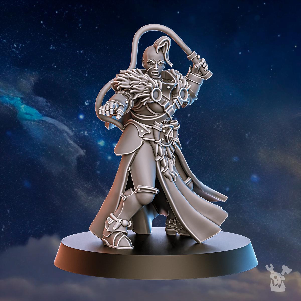 Blackhide Tribe Beastmaster – Warhammer 40k Compatible Miniature, DakkaDakka – 3D printed 16K resin miniature – photo 3 of 5