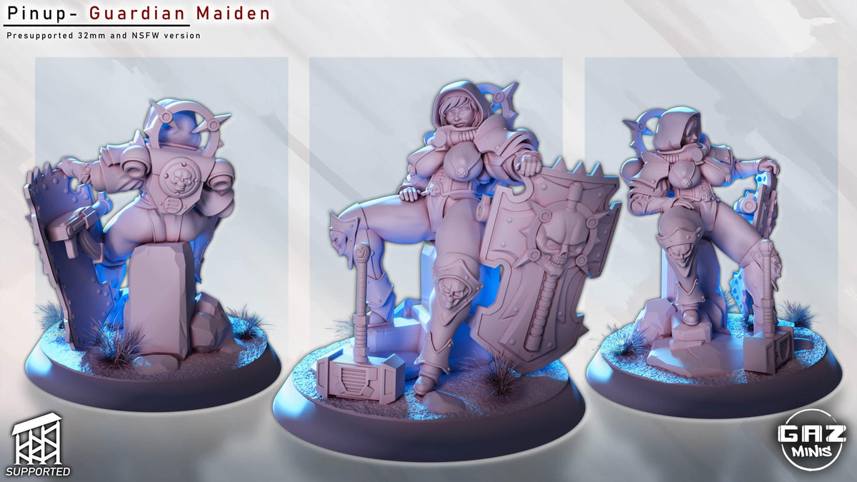 Gaz Minis Pinup Guardian Maiden – Warhammer 40k Compatible Miniature, DakkaDakka – 16K resin miniature – photo 2 of 5