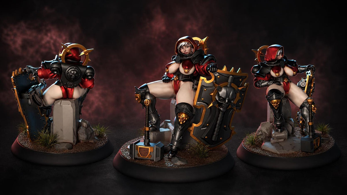 Gaz Minis Pinup Guardian Maiden – Warhammer 40k Compatible Miniature, DakkaDakka – 16K resin miniature – photo 4 of 5