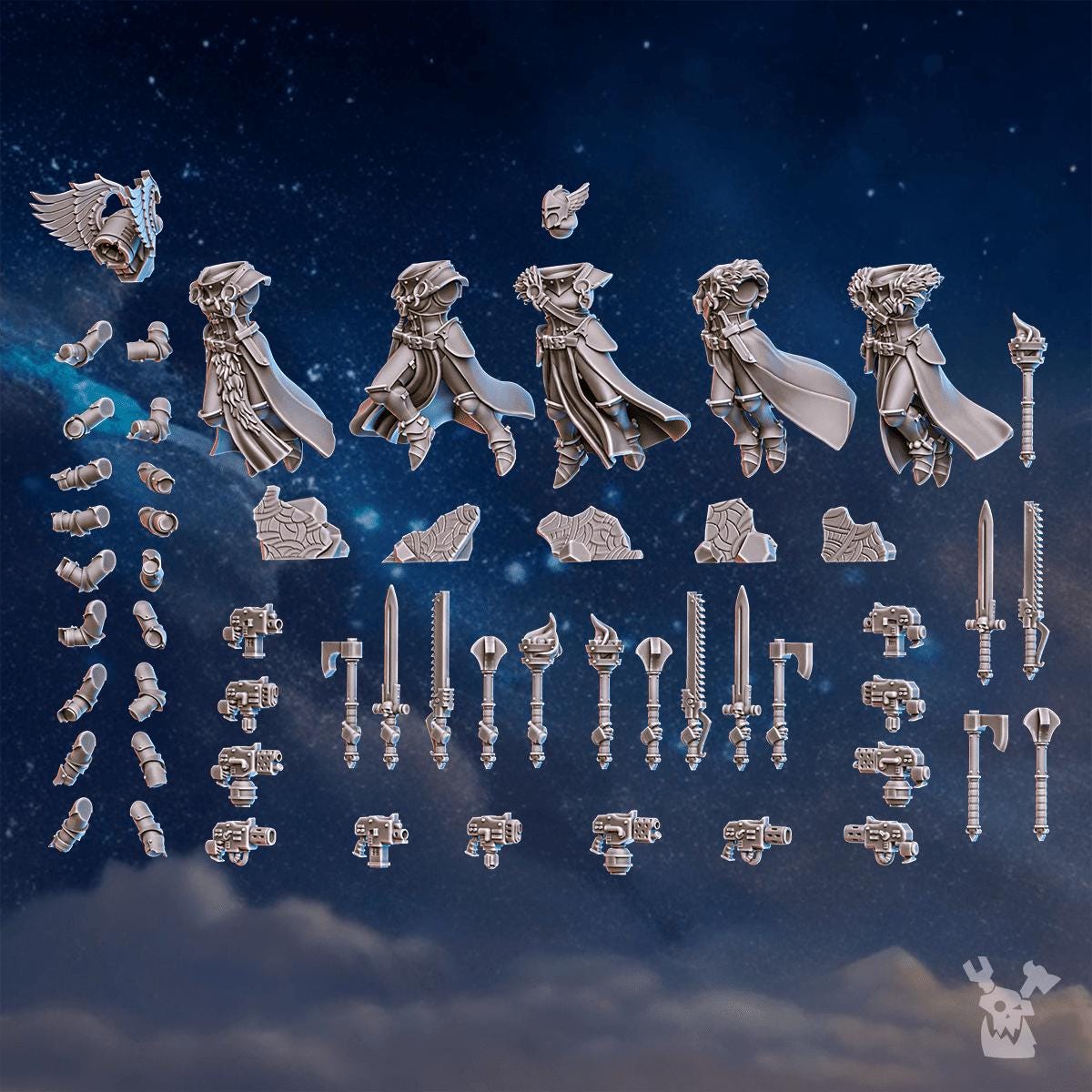 Stormpride Sisters Valkyrie Build Kit – Space Wolves Proxy, DakkaDakka – 3D printed 16K resin miniature – photo 4 of 5