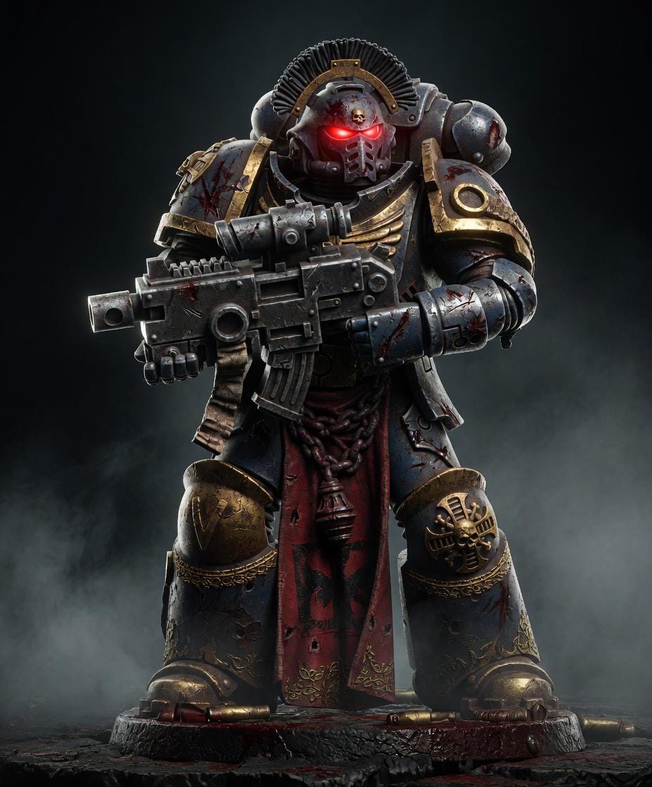 Imperial Veterans Squad – Space Marines Proxy, Wargame Exclusive – 3D printed 16K resin miniature – main photo