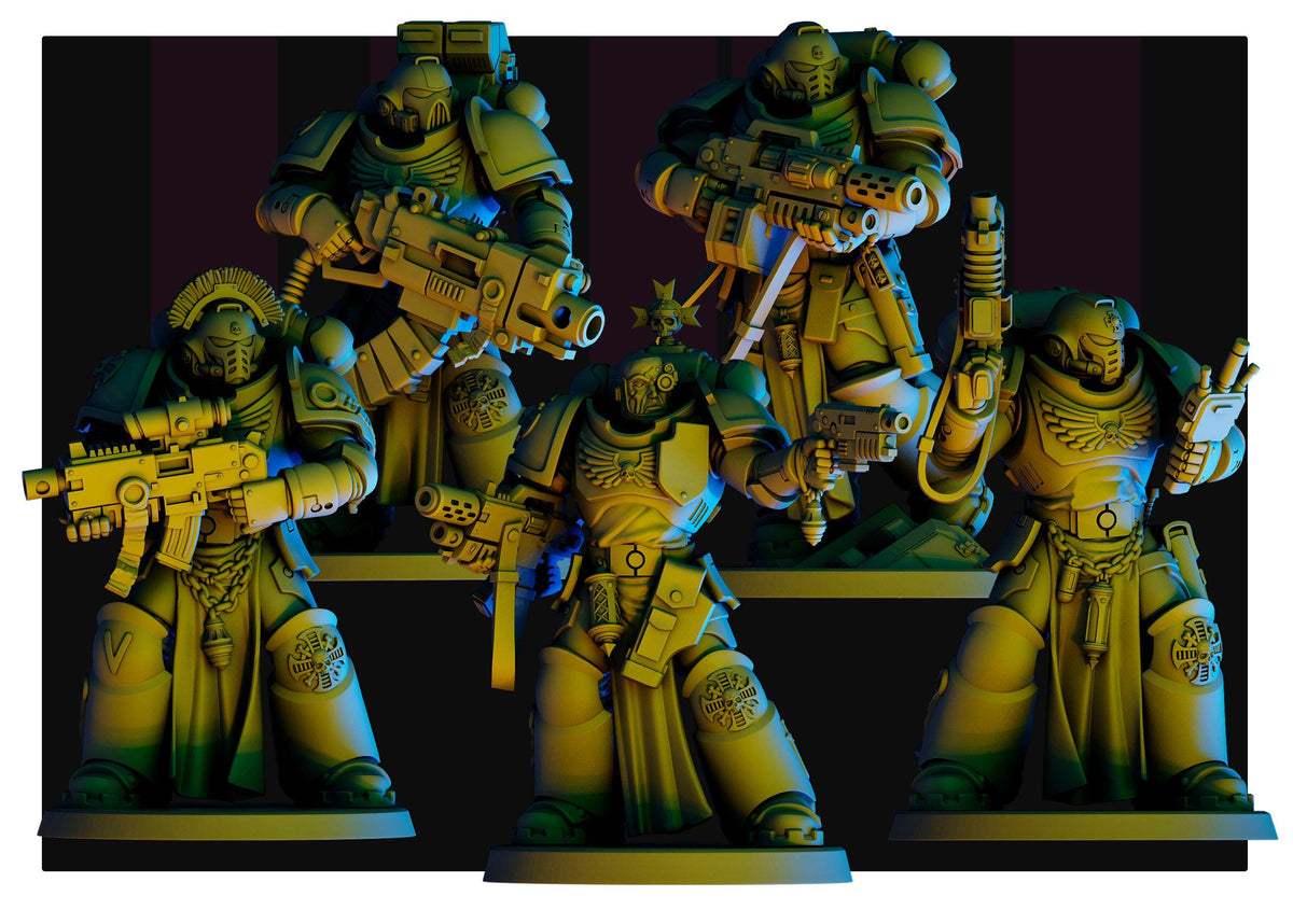 Imperial Veterans Squad – Space Marines Proxy, Wargame Exclusive – 3D printed 16K resin miniature – photo 7 of 10