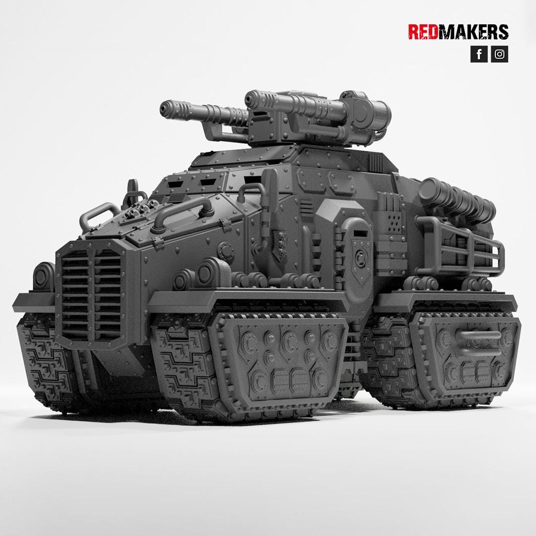 Heavy Armored Assault Vehicle – Space Marines Proxy, Wargame Exclusive – 3D printed 16K resin miniature – photo 2 of 10
