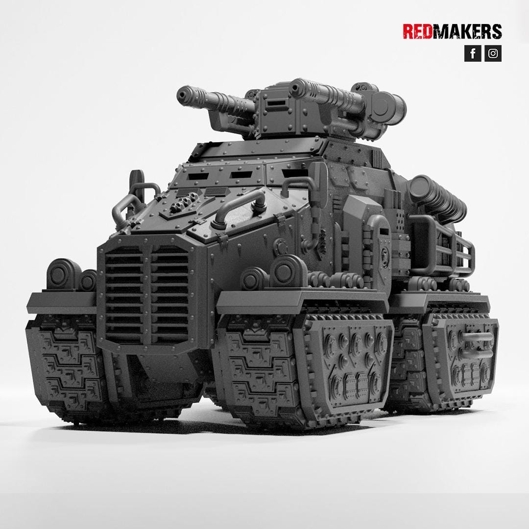 Heavy Armored Assault Vehicle – Space Marines Proxy, Wargame Exclusive – 3D printed 16K resin miniature – photo 3 of 10