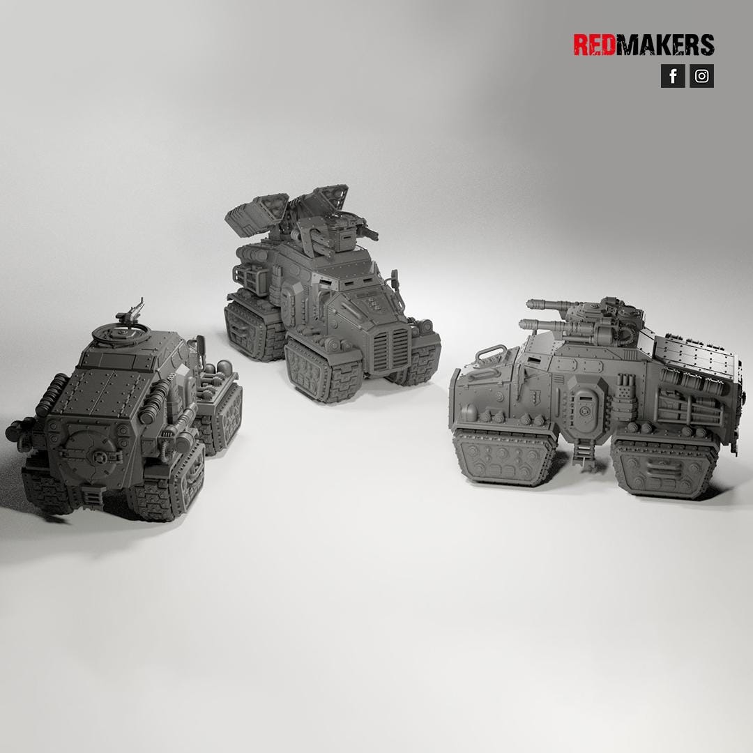Heavy Armored Assault Vehicle – Space Marines Proxy, Wargame Exclusive – 3D printed 16K resin miniature – photo 9 of 10