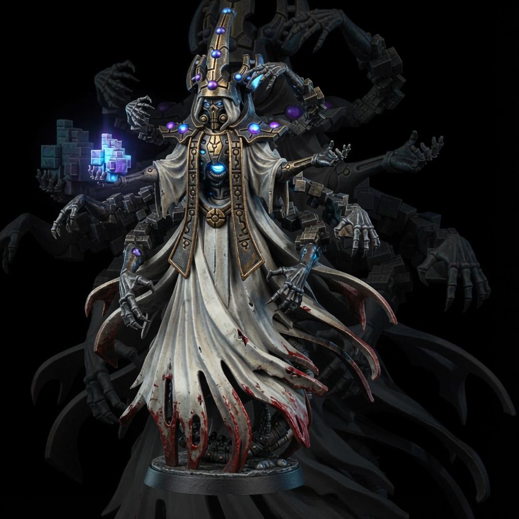 Necrocyborg Void Illusionist – Necrons Proxy, Wargame Exclusive – 3D printed 16K resin miniature – main photo