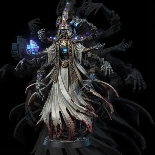 Necrocyborg Void Illusionist – Necrons Proxy, Wargame Exclusive – 3D printed 16K resin miniature – main photo