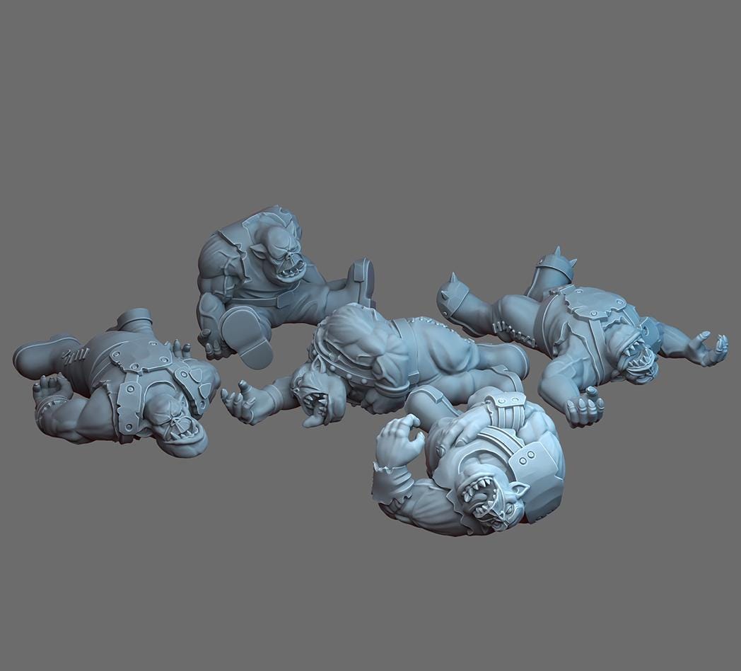 Ork Corpses – Ork Proxy, JoshButIn3D – 3D printed 16K resin miniature – photo 2 of 3