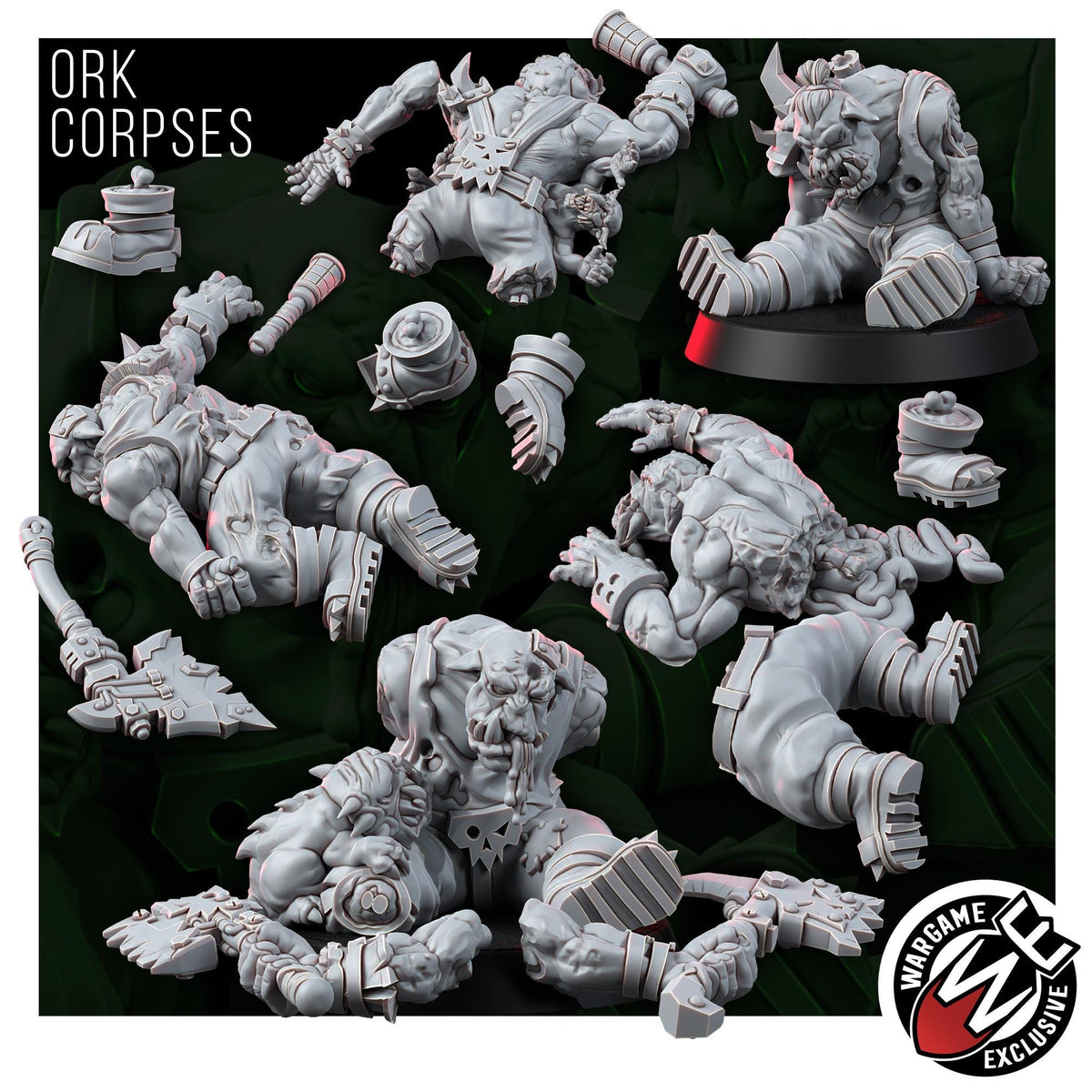 Ork Corpses Battlefield Set – Ork Proxy, Wargame Exclusive – 3D printed 16K resin miniature – photo 3 of 12