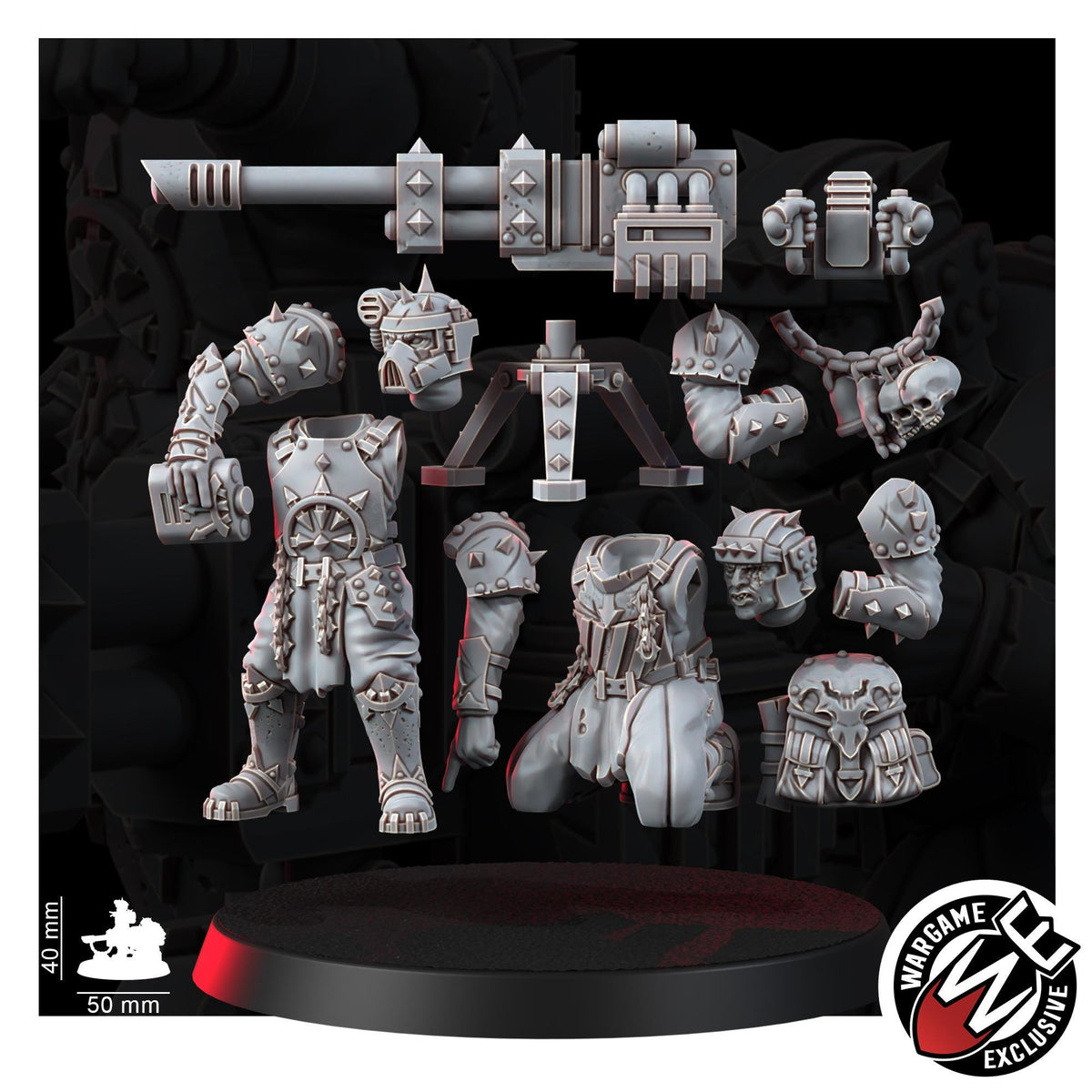 Chaos Renegades Of Pain Agony Weapon Team – Chaos Proxy, Wargame Exclusive – 3D printed 16K resin miniature – photo 8 of 9
