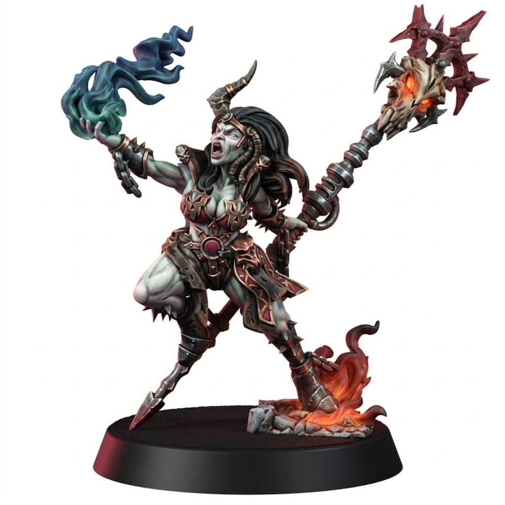 Chaos Renegades Of Pain Cursed Witchcaster – Chaos Proxy, Wargame Exclusive – 3D printed 16K resin miniature – main photo
