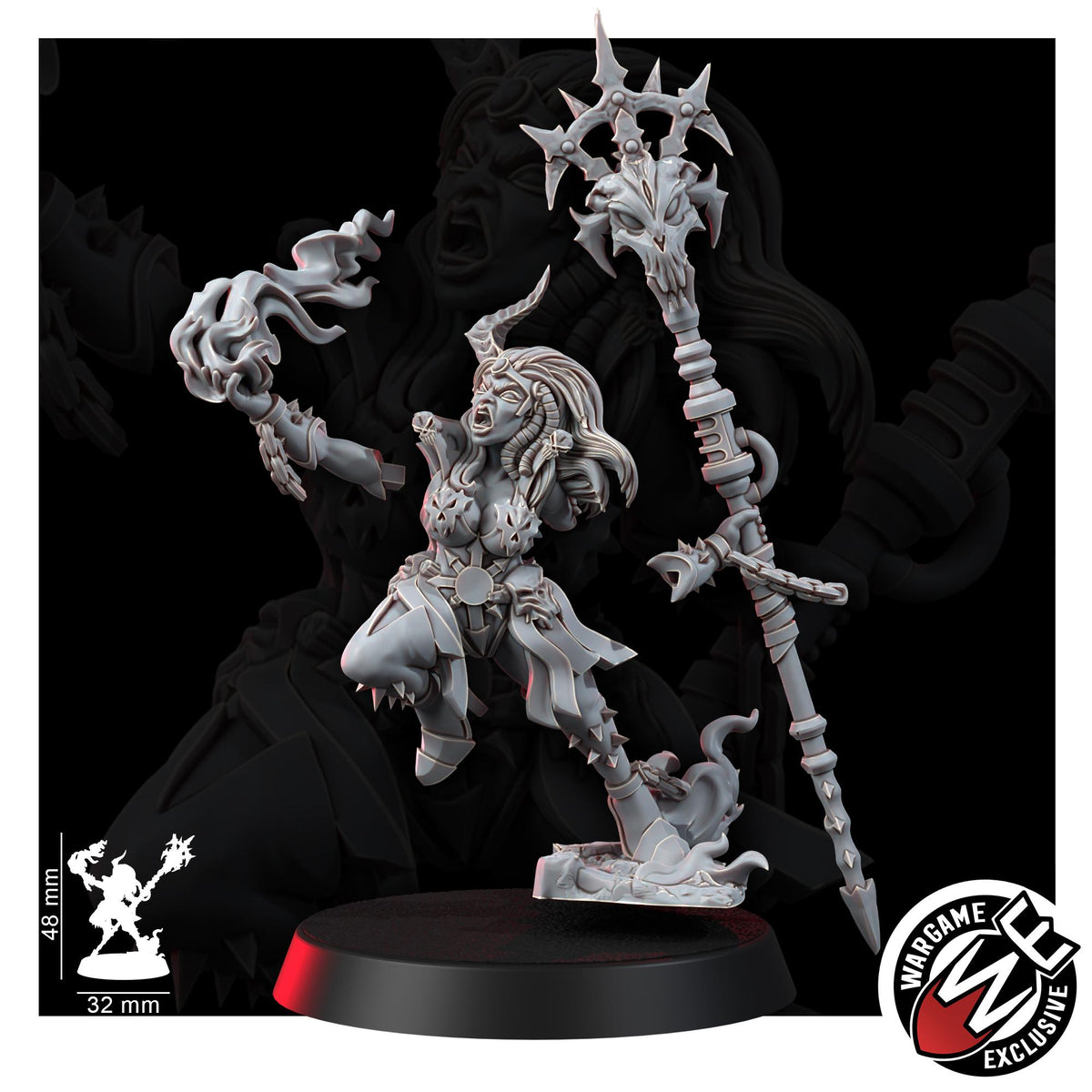 Chaos Renegades Of Pain Cursed Witchcaster – Chaos Proxy, Wargame Exclusive – 3D printed 16K resin miniature – photo 6 of 7