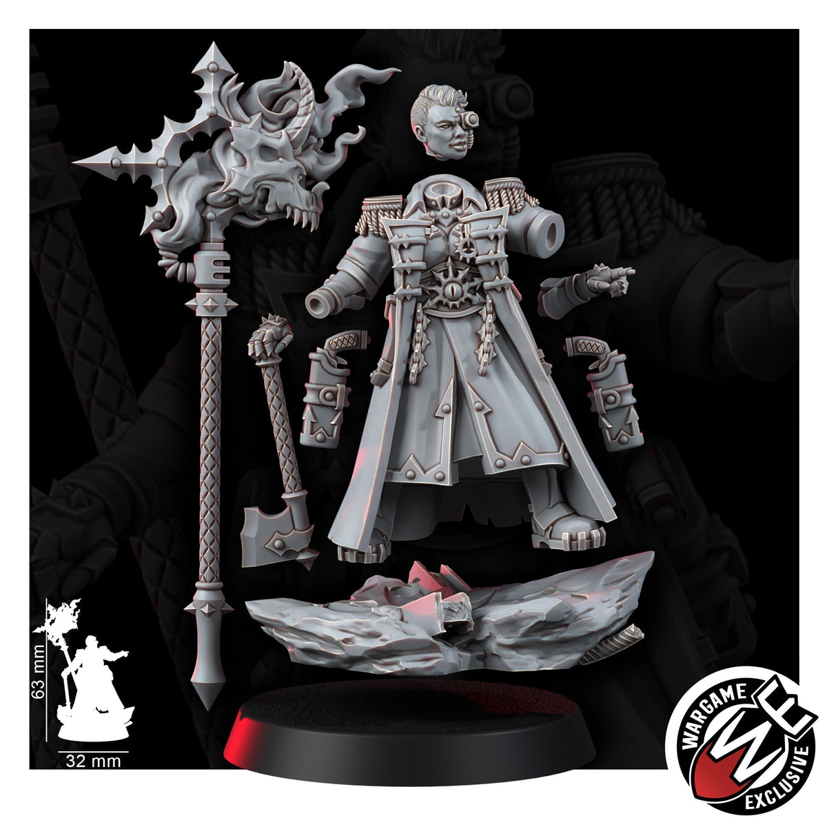 Chaos Renegades Lord Regent Ungvarra Kred – Chaos Proxy, Wargame Exclusive – 3D printed 16K resin miniature – photo 6 of 7