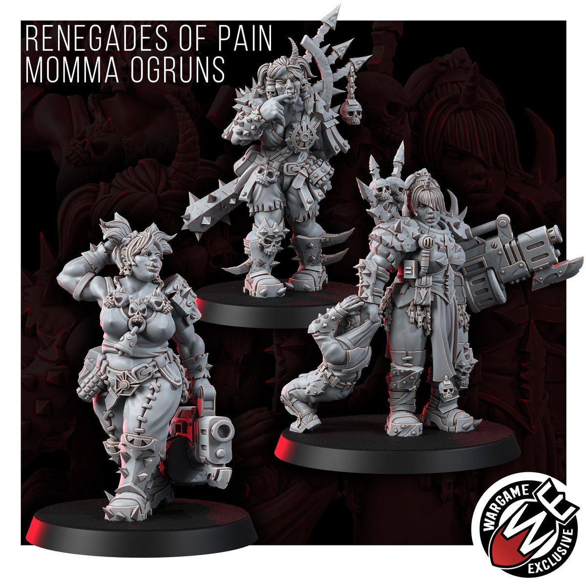 Chaos Renegades Of Pain Momma Ogruns – Chaos Proxy, Wargame Exclusive – 3D printed 16K resin miniature – photo 3 of 9