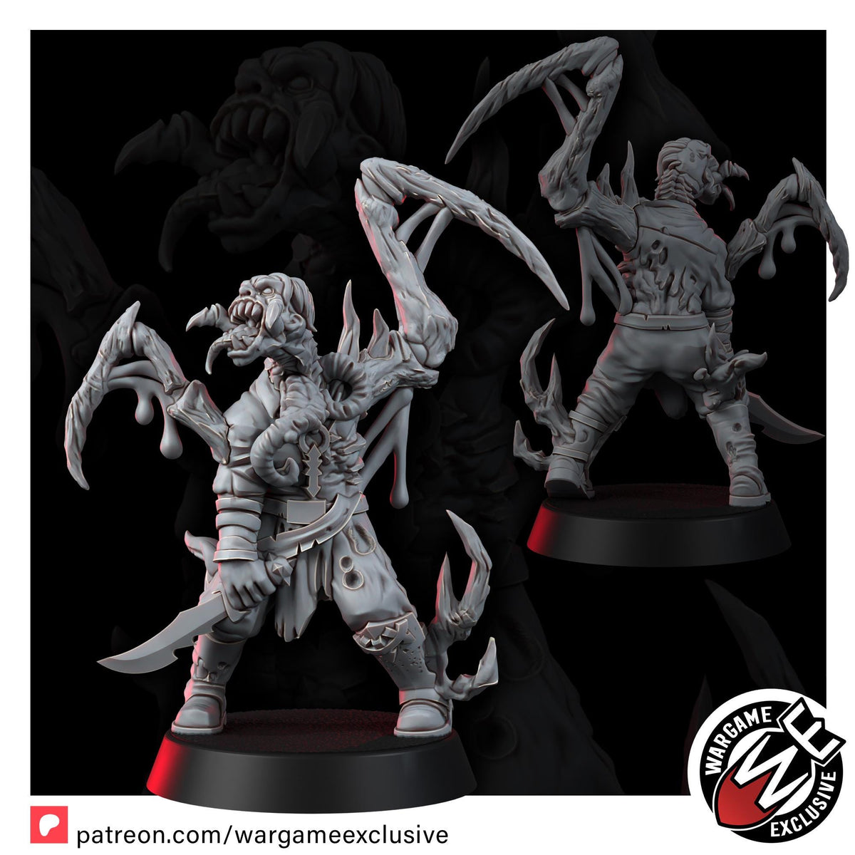 Chaos Renegades Of Pain Mutant Cultists – Chaos Proxy, Wargame Exclusive – 3D printed 16K resin miniature – photo 9 of 19