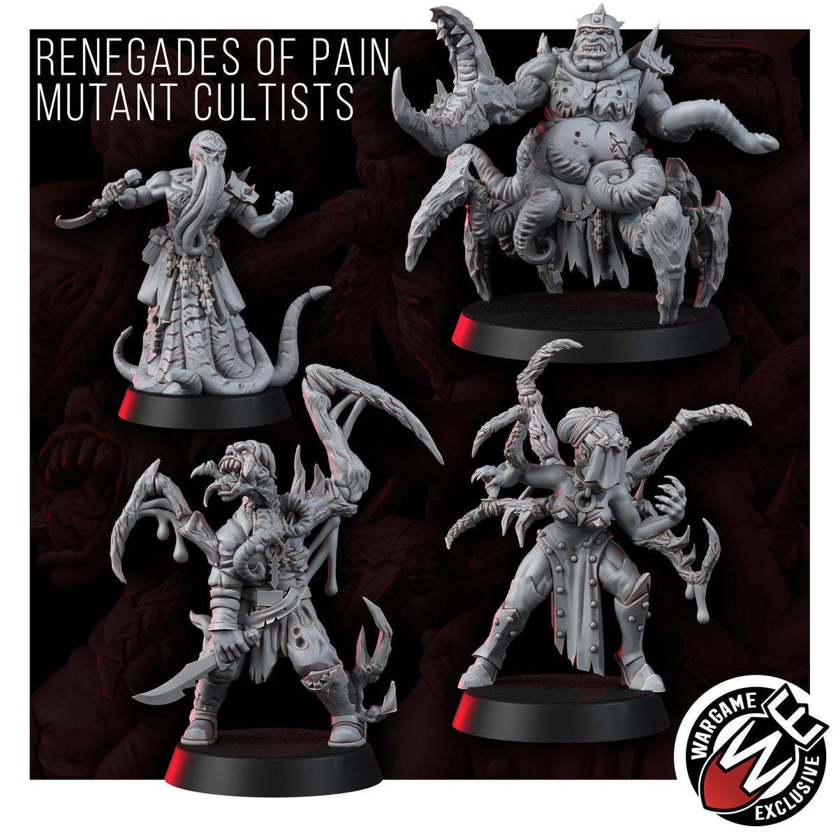 Chaos Renegades Of Pain Mutant Cultists – Chaos Proxy, Wargame Exclusive – 3D printed 16K resin miniature – photo 7 of 19