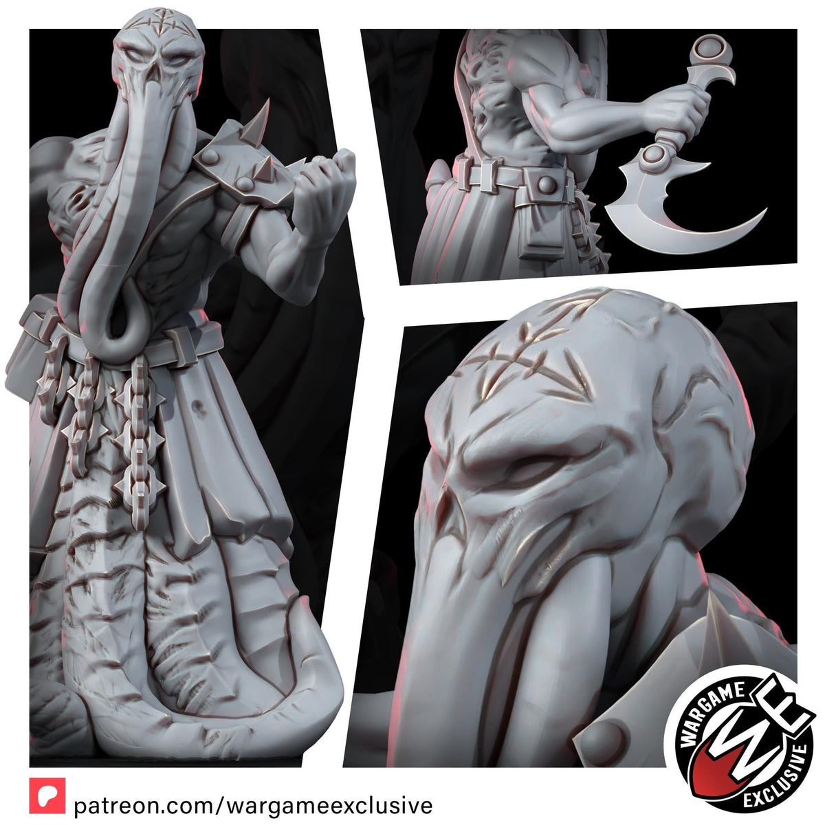 Chaos Renegades Of Pain Mutant Cultists – Chaos Proxy, Wargame Exclusive – 3D printed 16K resin miniature – photo 16 of 19