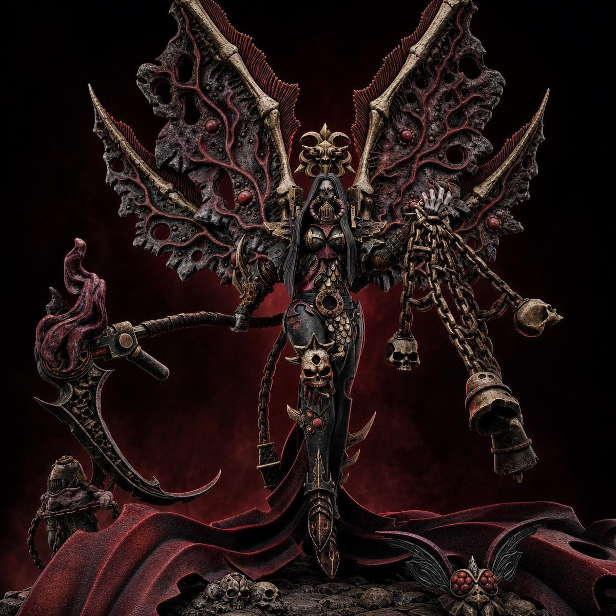 Morticia The Morbid Queen – Warhammer 40k Compatible Miniature, DakkaDakka – 3D printed 16K resin miniature – main photo