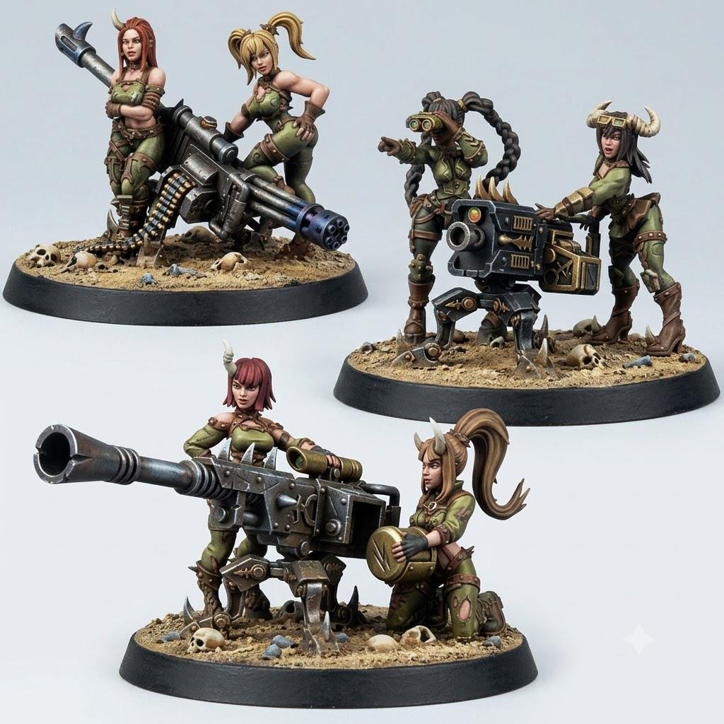 Renegades Of Excess Rapture Weapon Teams – Chaos Proxy, Wargame Exclusive – 3D printed 16K resin miniature – main photo