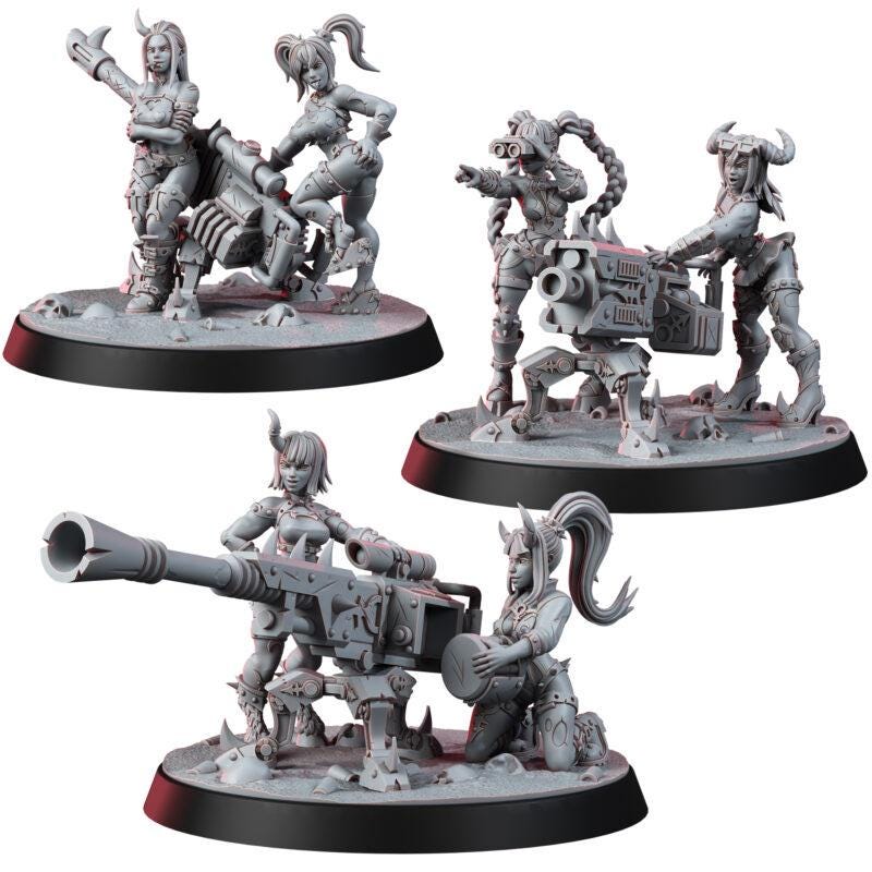 Renegades Of Excess Rapture Weapon Teams – Chaos Proxy, Wargame Exclusive – 3D printed 16K resin miniature – photo 2 of 6