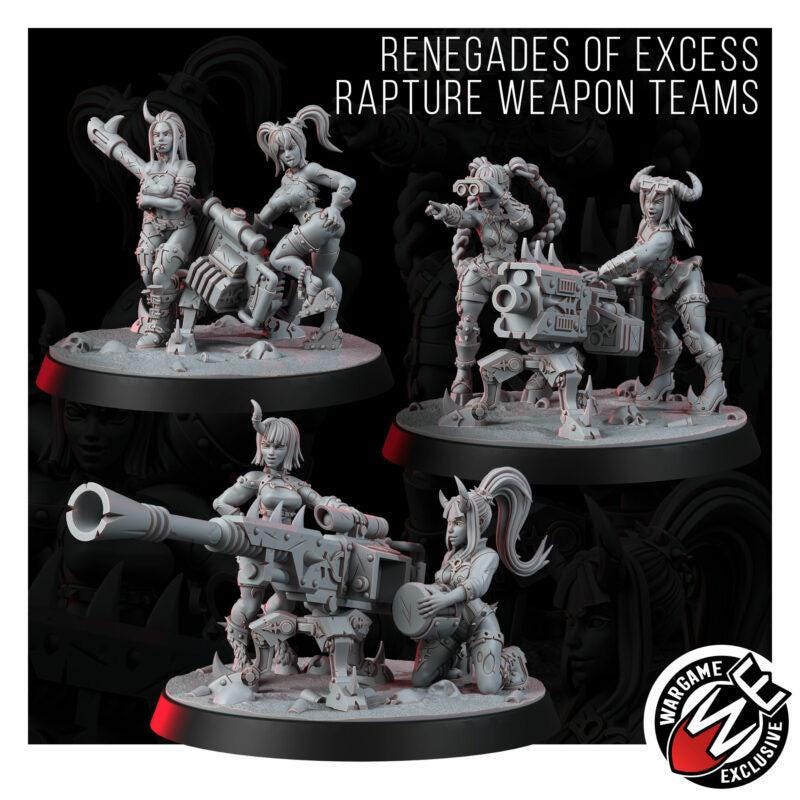 Renegades Of Excess Rapture Weapon Teams – Chaos Proxy, Wargame Exclusive – 3D printed 16K resin miniature – photo 6 of 6