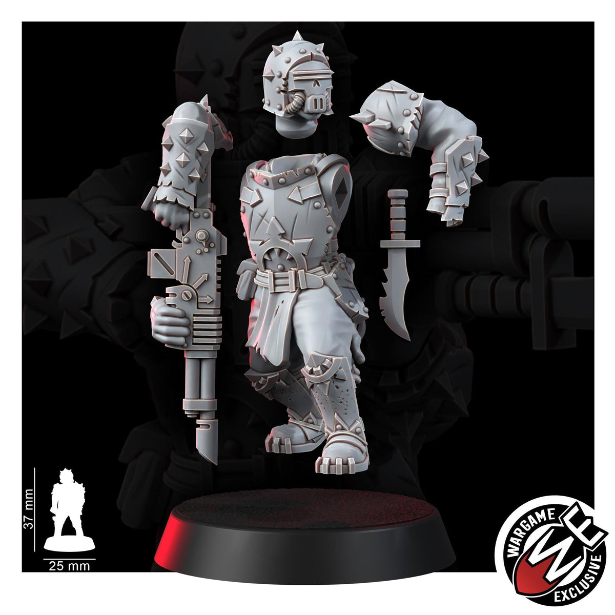 Chaos Renegades Of Pain Regiment Advancing – Chaos Proxy, Wargame Exclusive – 3D printed 16K resin miniature – photo 20 of 20