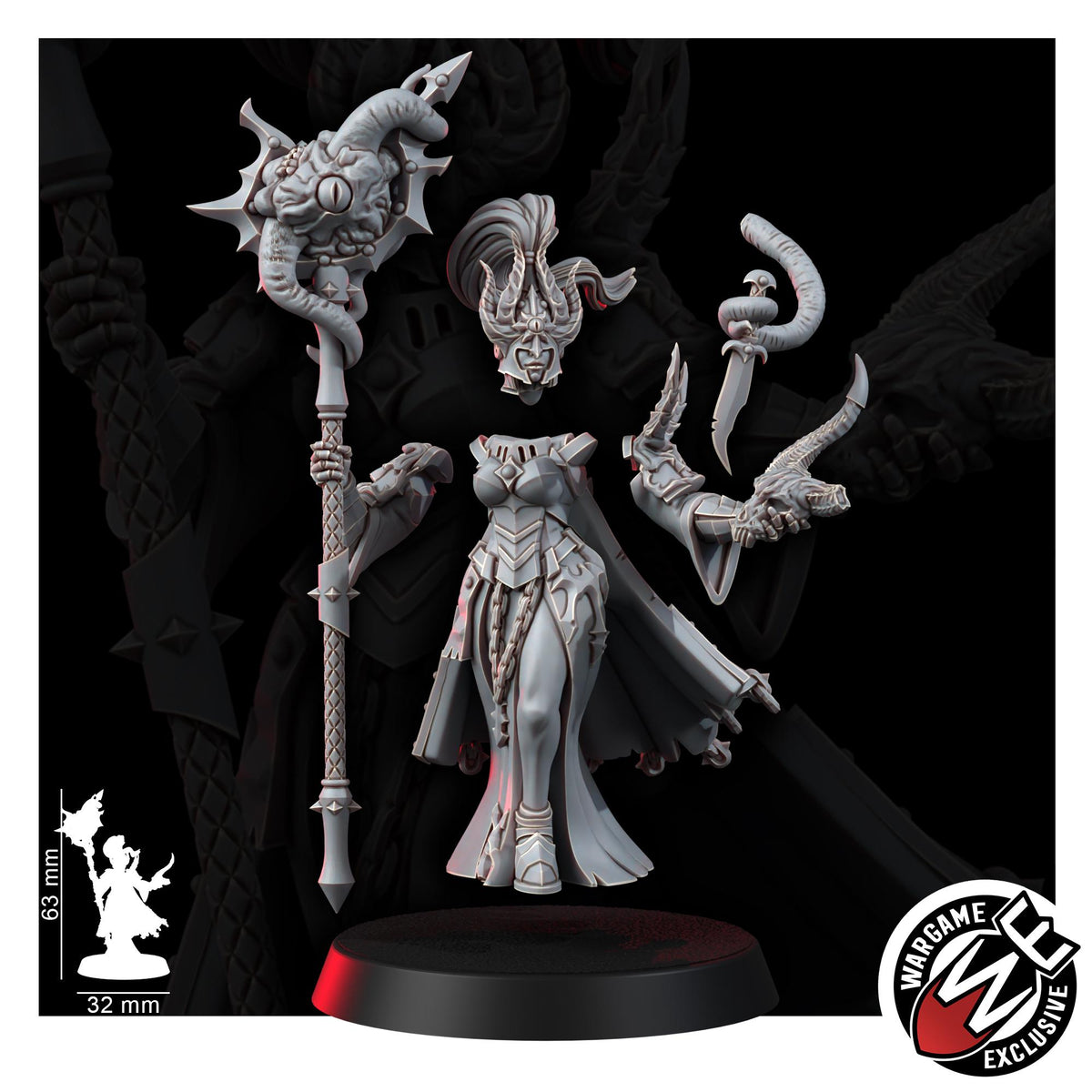 Chaos Renegades Of Pain Witch Coven – Chaos Proxy, Wargame Exclusive – 3D printed 16K resin miniature – photo 18 of 20
