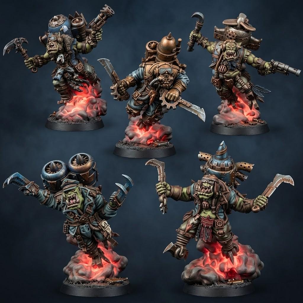 Ork Stormcrows – Ork Proxy, Wargame Exclusive – 3D printed 16K resin miniature – main photo
