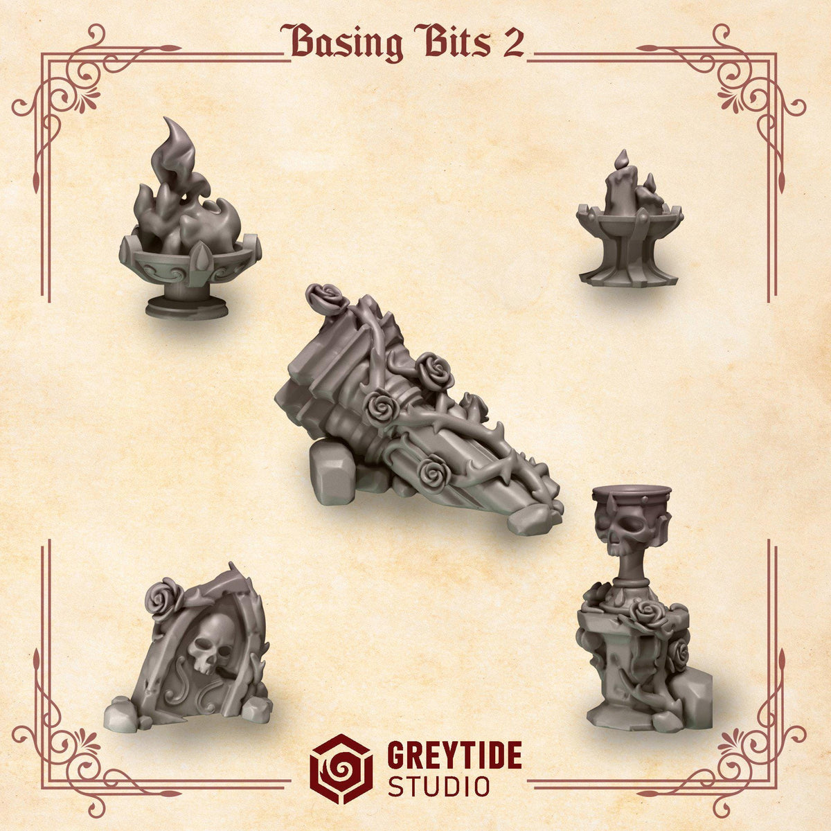 Crimson Lords Basing – Blood Angels Compatible Bits, GreyTide Studio – 3D printed 16K resin bits – photo 3 of 4