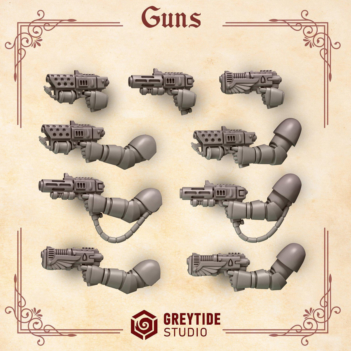 Crimson Lords Guns – Blood Angels Compatible Bits, GreyTide Studio – 3D printed 16K resin bits – photo 3 of 3