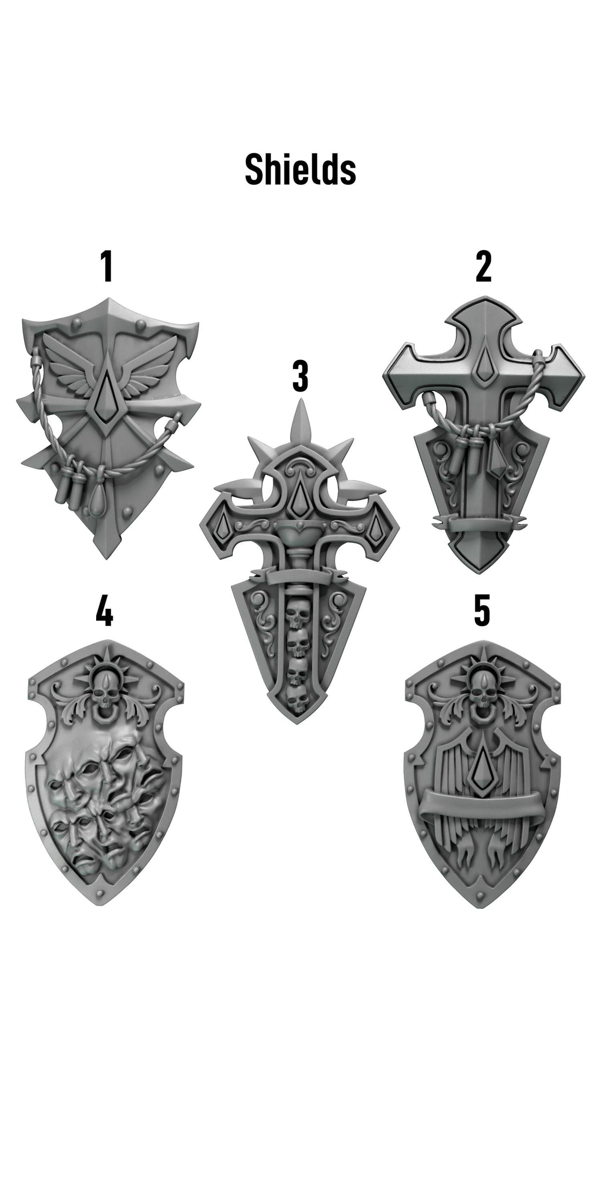 Crimson Lords Shields – Blood Angels Compatible Bits, GreyTide Studio – 3D printed 16K resin bits – photo 3 of 3