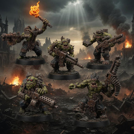 Ork Mad Riders Yoofs With Shootahs – Ork Proxy, Wargame Exclusive – 3D printed 16K resin miniature – main photo
