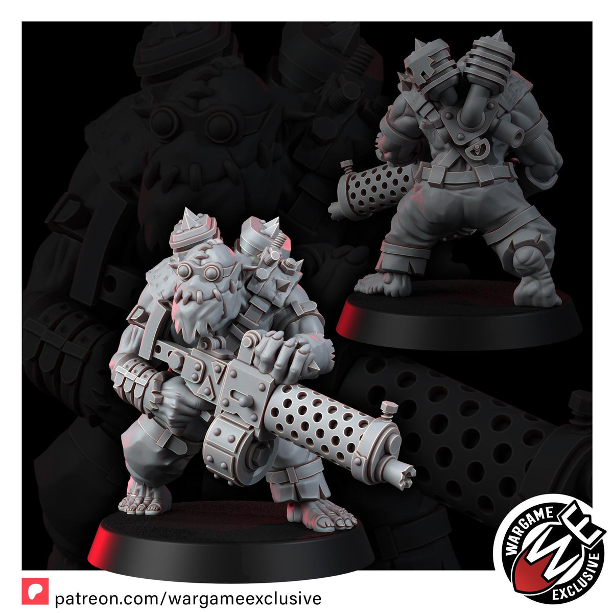 Ork Mad Riders Yoofs With Shootahs – Ork Proxy, Wargame Exclusive – 3D printed 16K resin miniature – photo 6 of 11
