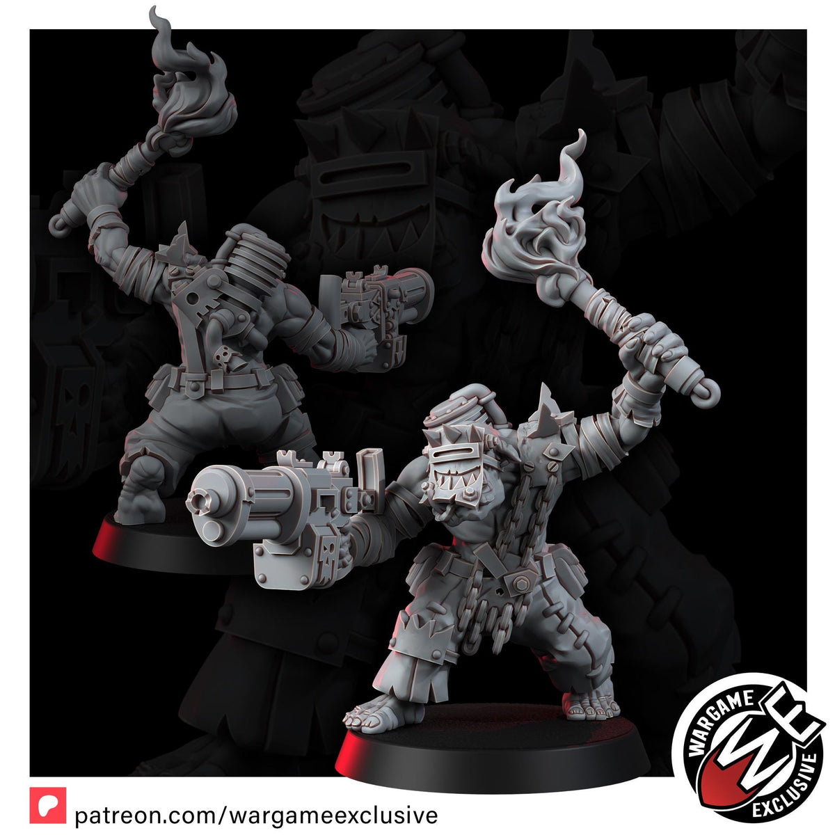 Ork Mad Riders Yoofs With Shootahs – Ork Proxy, Wargame Exclusive – 3D printed 16K resin miniature – photo 4 of 11