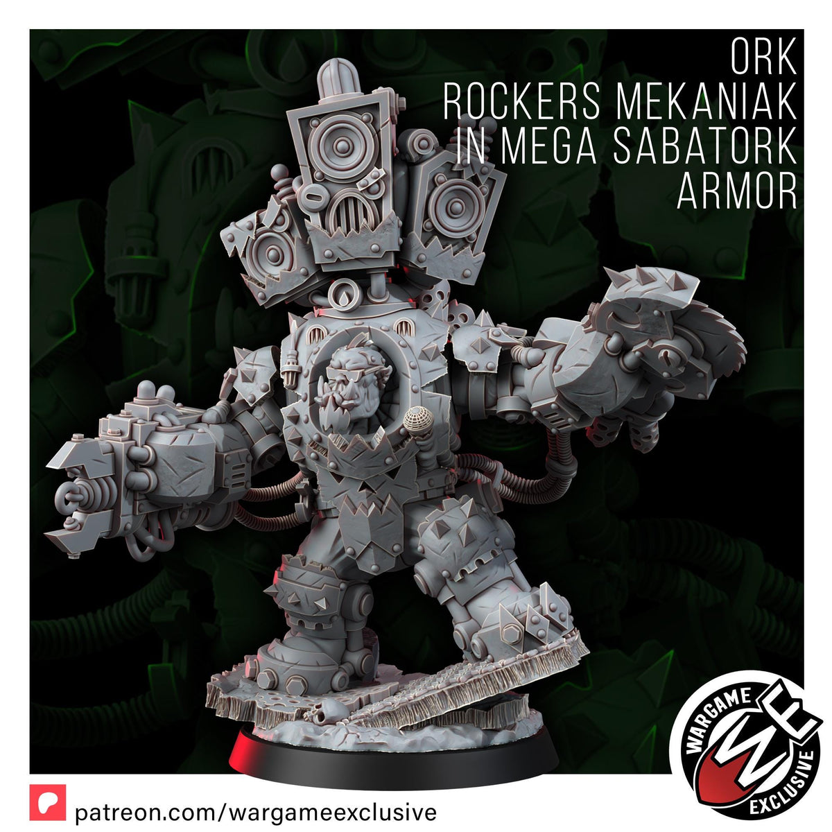 Ork Mekaniak in Mega Armor – Ork Proxy, Wargame Exclusive – 3D printed 16K resin miniature – photo 7 of 8