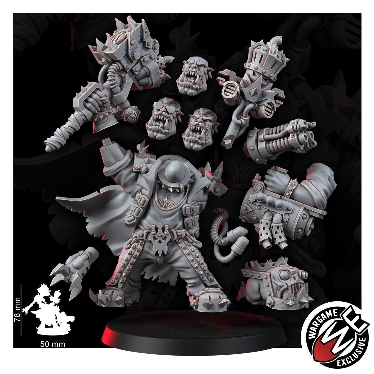 Ork King Freddy Moonqury – Ork Proxy, Wargame Exclusive – 3D printed 16K resin miniature – photo 4 of 7