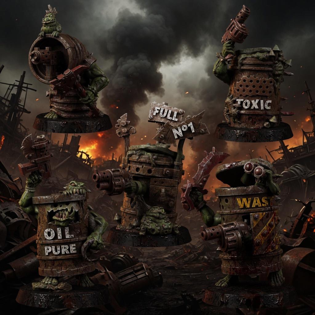 Ork Barrel Boys – Ork Proxy, Wargame Exclusive – 3D printed 16K resin miniature – main photo