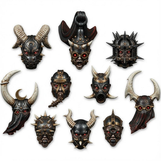 Renegades Of Excess Penetrator Heads Set – Chaos Proxy, Wargame Exclusive – 3D printed 16K resin miniature – main photo