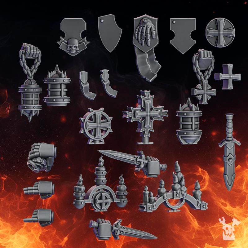 Pactum Aeternum Crusader Decor – Black Templars Compatible Bits, DakkaDakka – 3D printed 16K resin bits – photo 2 of 2