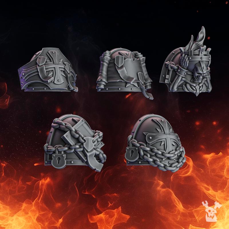 Pactum Aeternum Crusader Shoulders – Black Templars Compatible Bits, DakkaDakka – 3D printed 16K resin bits – photo 2 of 2