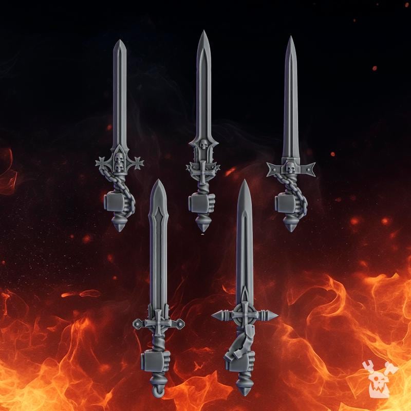 Pactum Aeternum Crusader Swords – Black Templars Compatible Bits, DakkaDakka – 3D printed 16K resin bits – photo 2 of 2